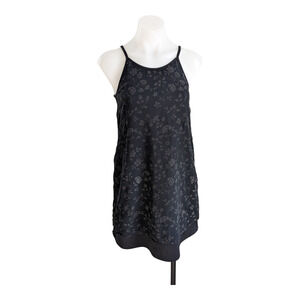 Vintage Sweet-T-Me Youth Size 14 Tunic Tank Top Black Floral Strappy Sleeveless